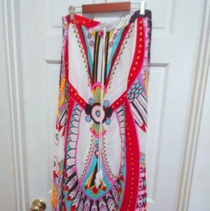 Boho tribal print maxi skirt